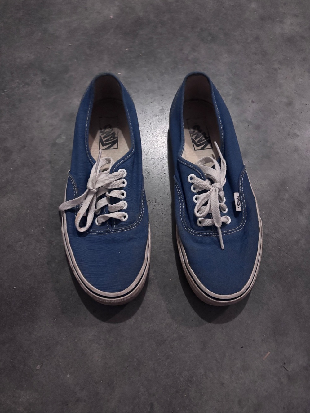 Vans Low-Top Canvas Sneakers in Blue with White Laces